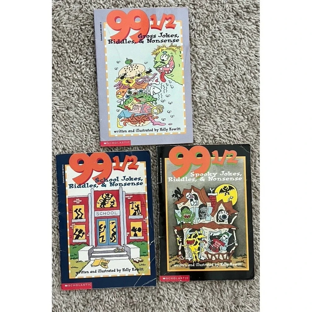 99 1/2 School Jokes, Riddles, and Nonsense by Holly Kowitt, 3 Book Set